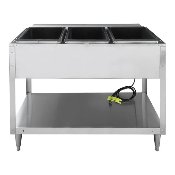 Vollrath ServeWell Hot Food Serving Counter/Table 3 Wells with Casters - 38003