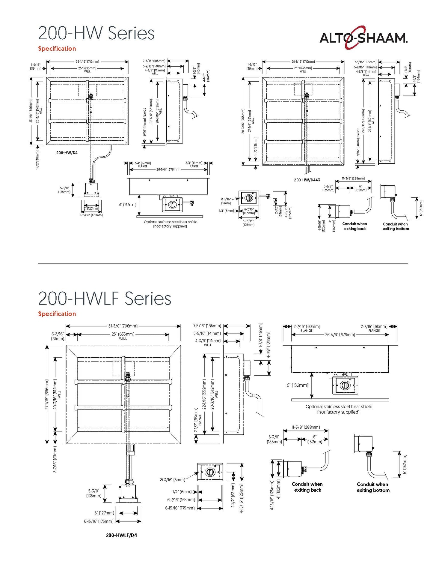 Alto Shaam 嵌入式食物加热器 - 200-HW-D6