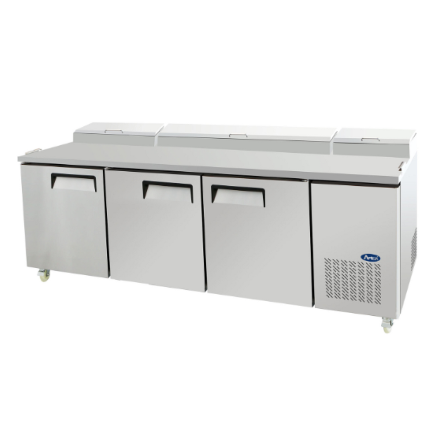 Atosa Refrigerated Pizza Prep Table Stainless Steel 93" 3-Door - MPF8203GR