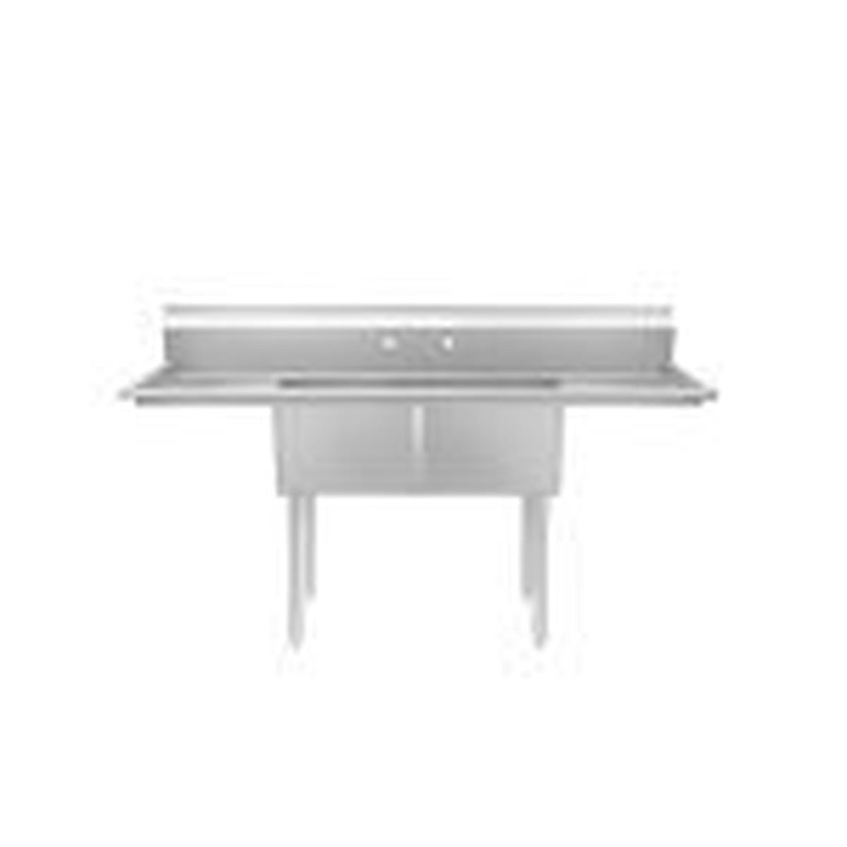 Atosa Two Compartment Sink 304 Stainless Steel 72" - NSF - SS1818D21D18