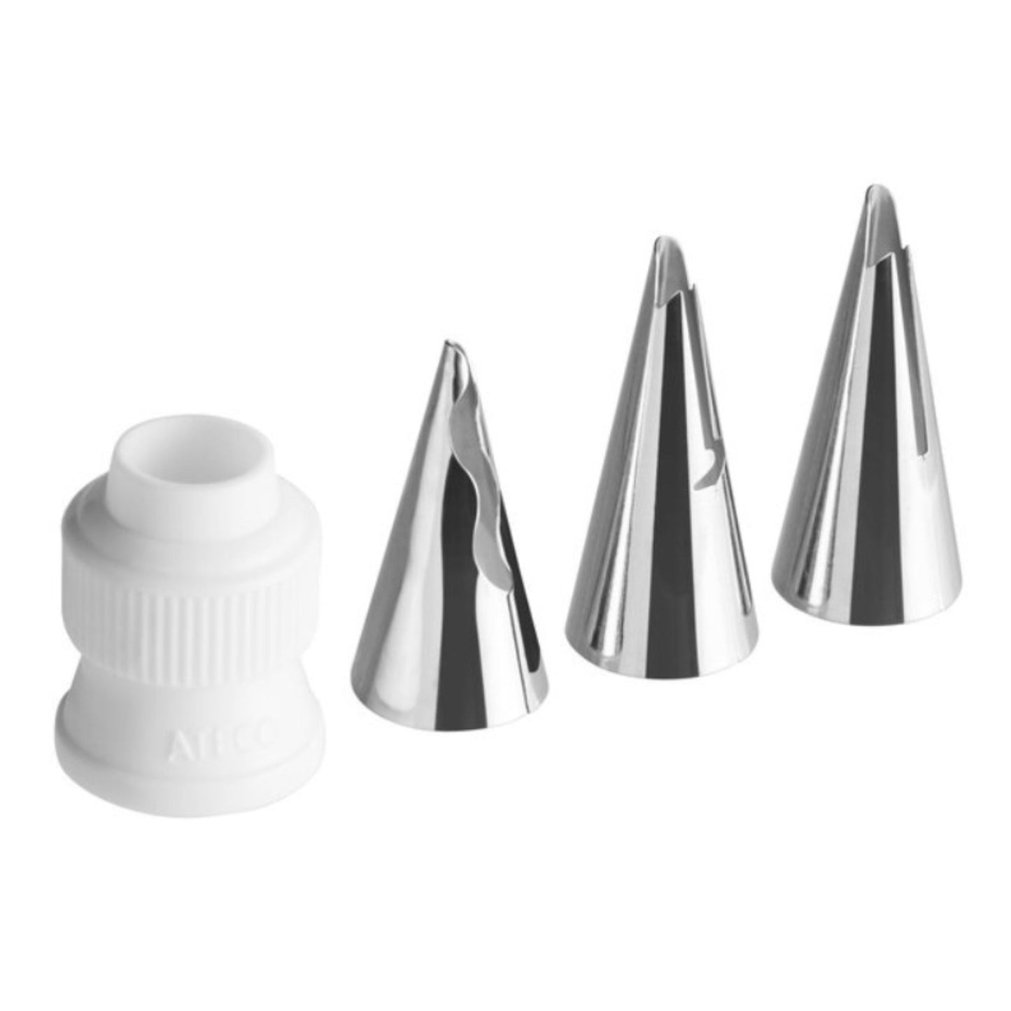 Juego de tubos con volantes Ateco de 4 piezas de acero inoxidable - 384