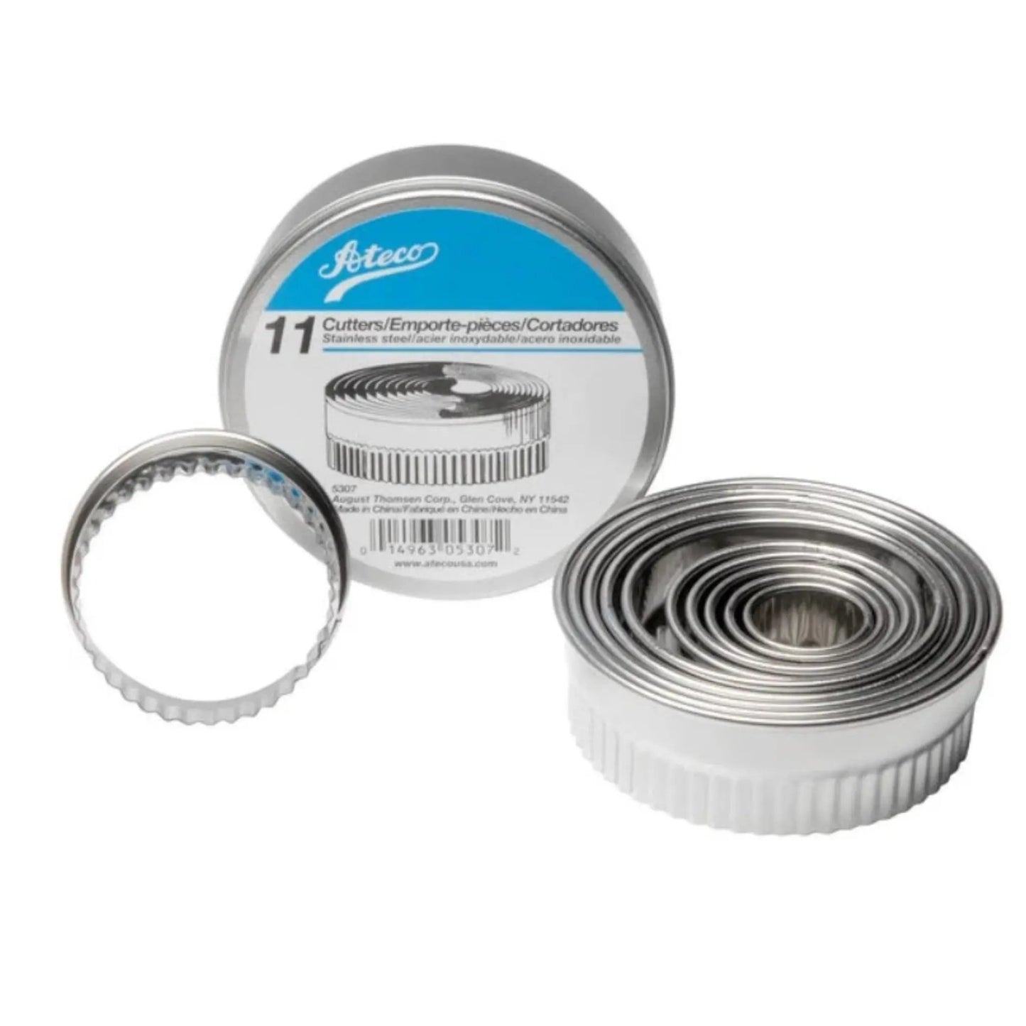 Ateco Dough Cutter Set, Fluted Round 11 Pc. - 5307 Ateco