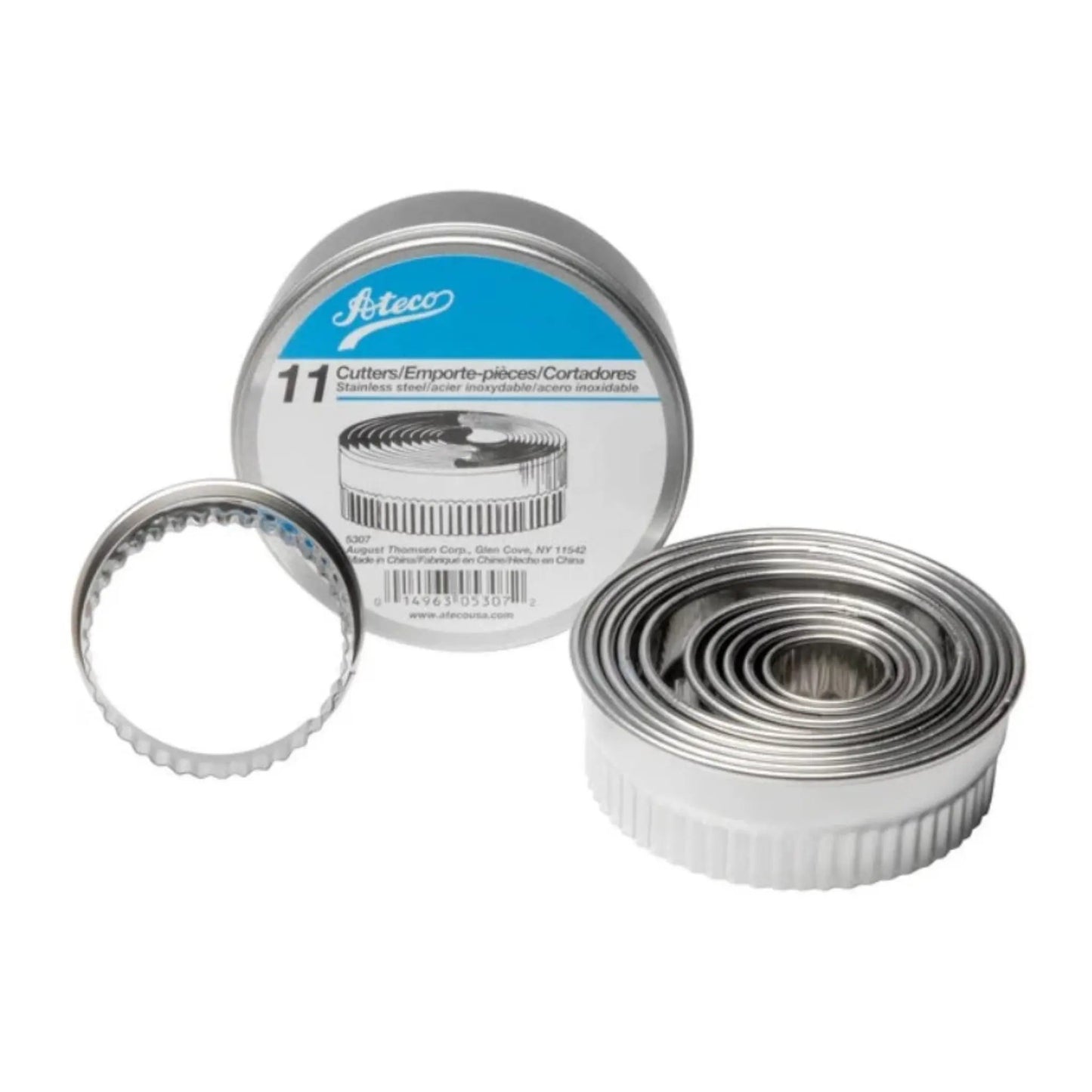 Ateco Dough Cutter Set, Plain Round 11 Pc. - 5357 Ateco