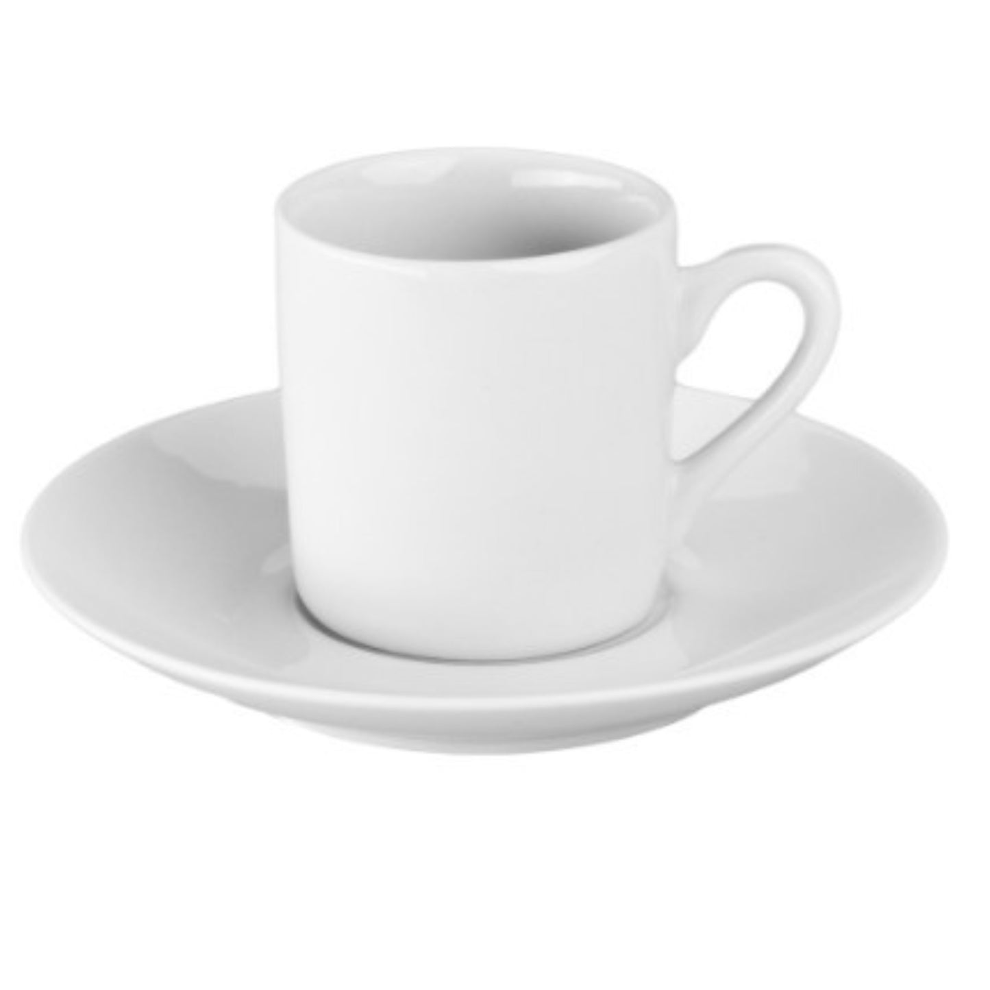 Tazas y platillos BIA Cordon Bleu AD, 2 oz, cerámica blanca - CS1D