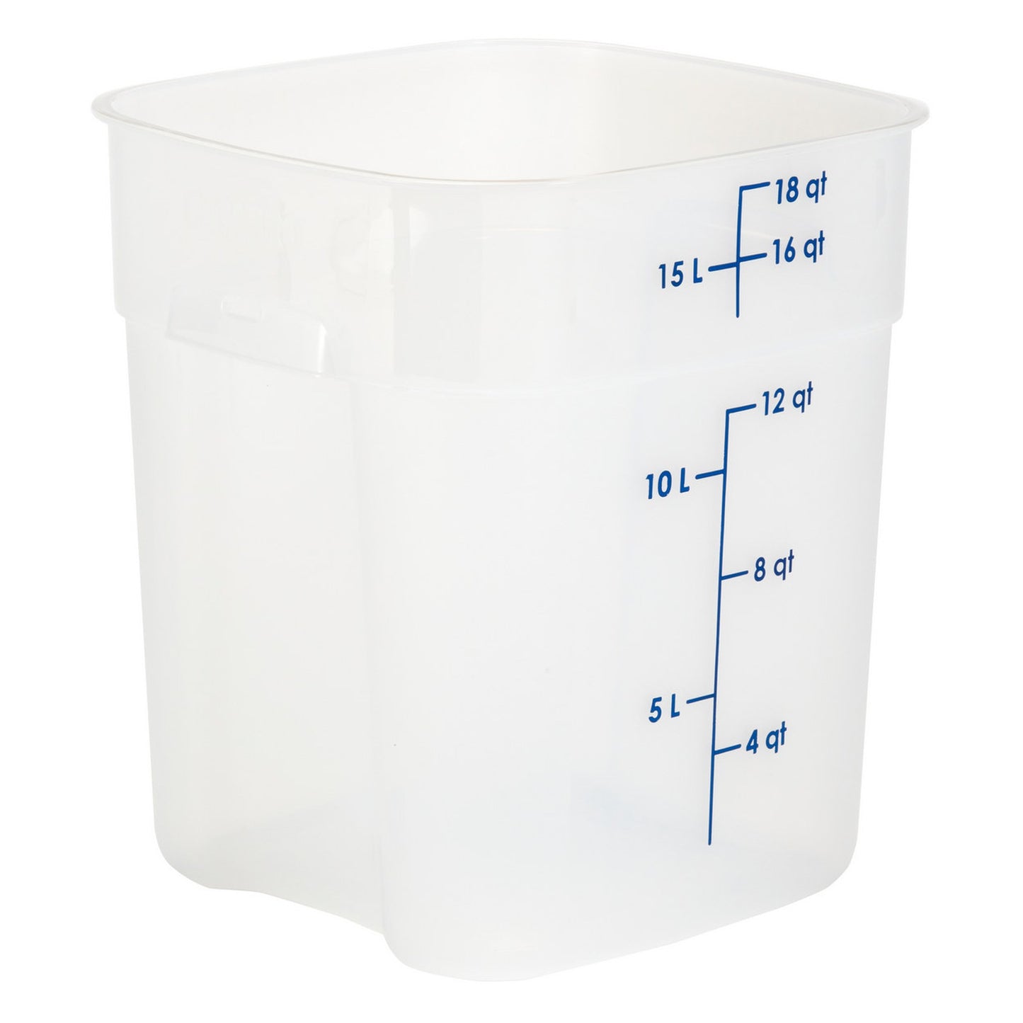 Cambro CamSquares FreshPro Square Polypropylene Food Container NSF 18 qt - 18SFSPROPP190