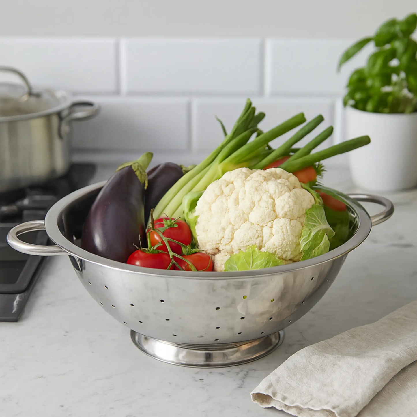CCK - Colander, 5 qt. 12" Dia, With Loop Handles - COL-50 California Cooking
