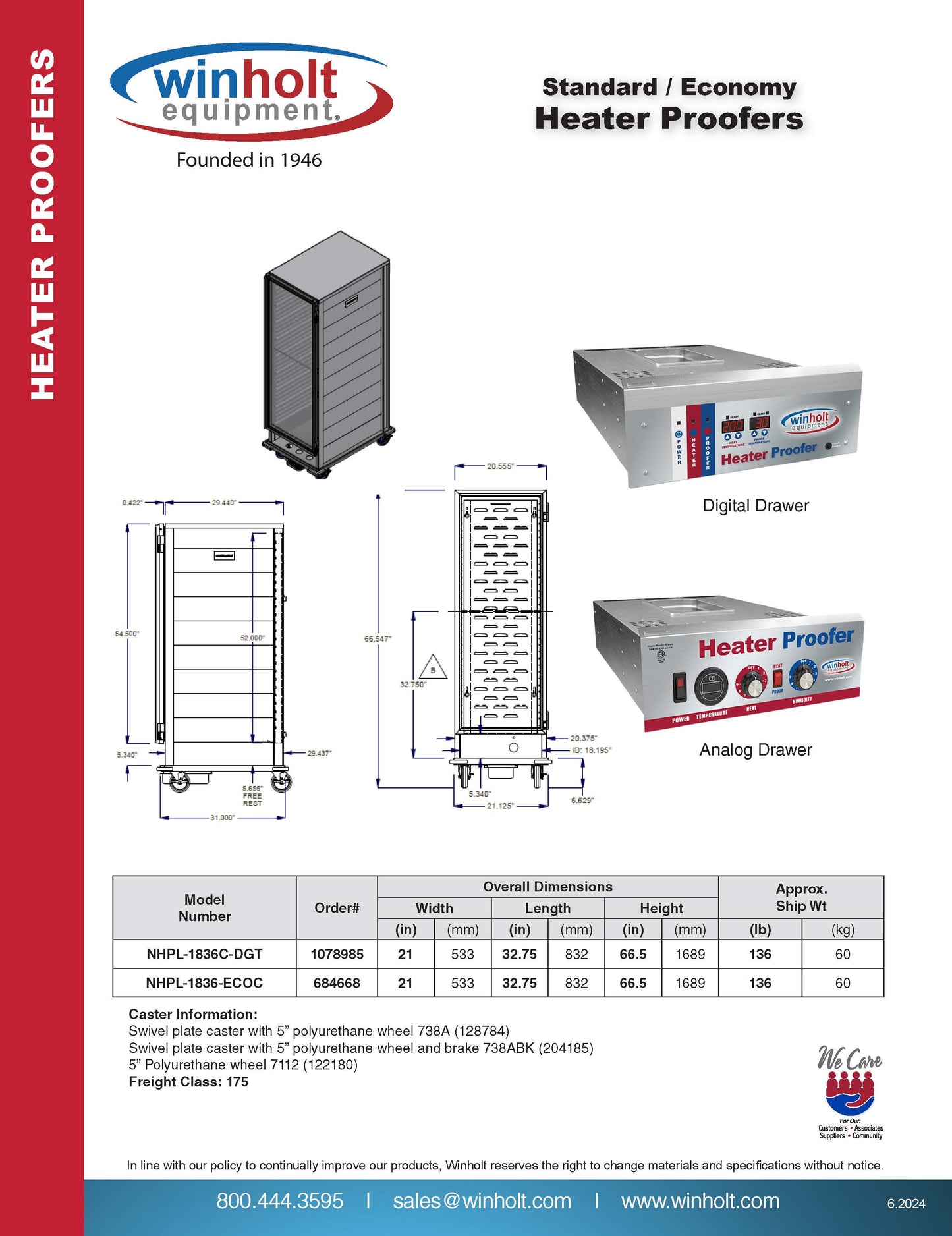 CCK Transport Cabinet, Heat Non-Insulated - NHPL-1836-ECOC