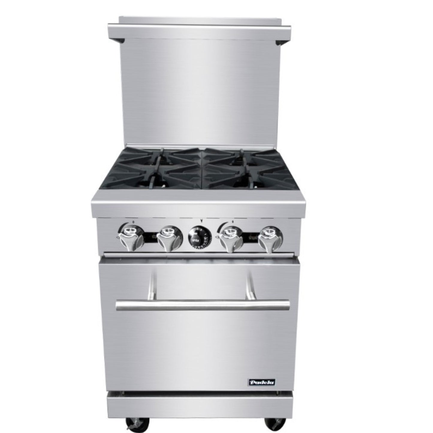 Padela Commercial 24" Gas Range, 4 Burners with 20" Oven - PCR-4B-NG