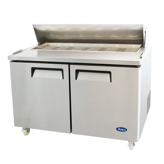 Refrigerador Atosa, mesa para preparar sándwiches, 152 cm, 16 bandejas, 2 puertas - MSF8303GR
