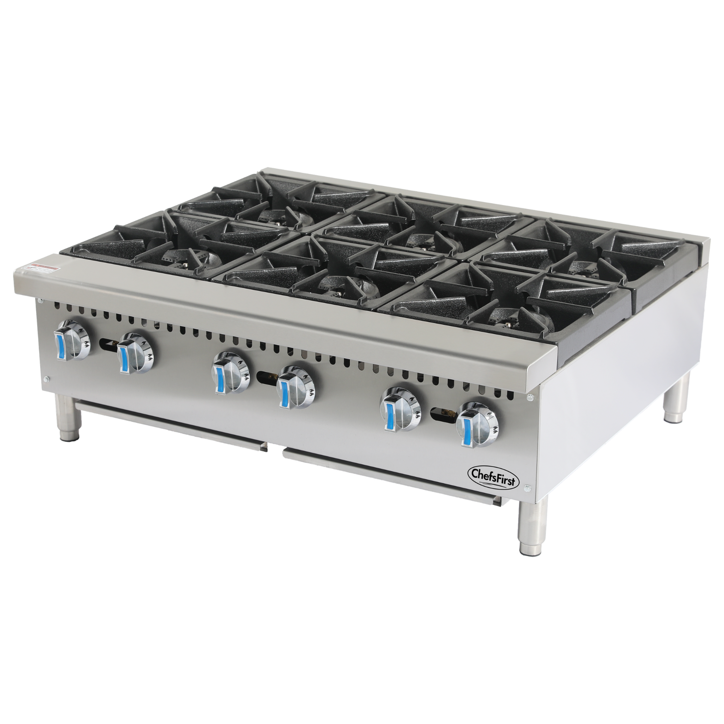 ChefsFirst 6 Burner Hot Plate Natural Gas - SE-HCHP6NG