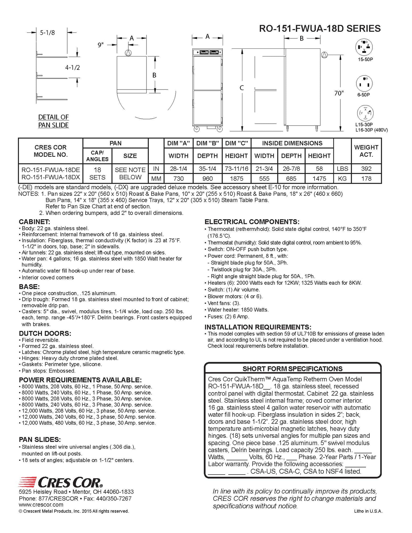 保温柜 - RO151FWUA18DX