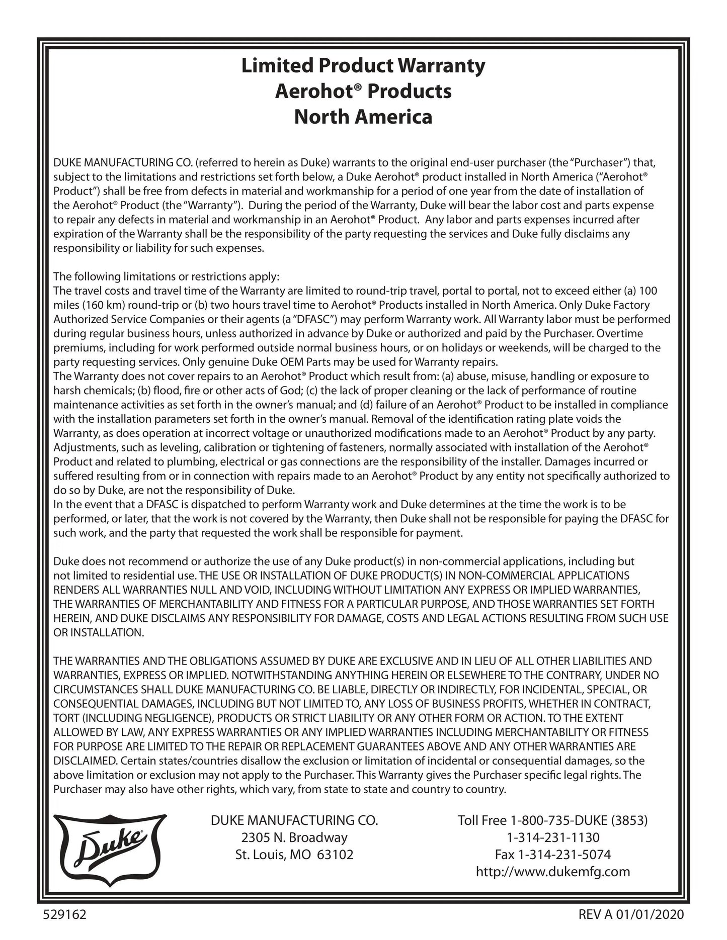 Duke Steam Table, 2 Pan Electric - 120V - E302 Duke