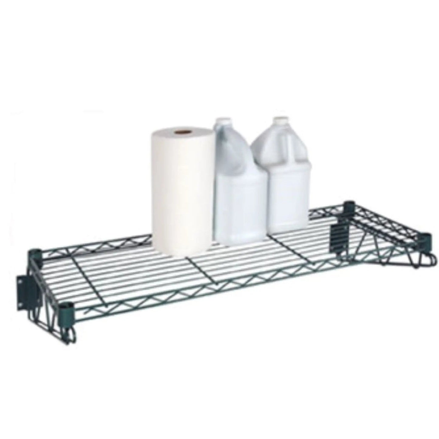 Focus Wall Shelf, 18" x 48" Epoxy Coated Shelf Kit Complete - FWS1848GN Focus Foodservice