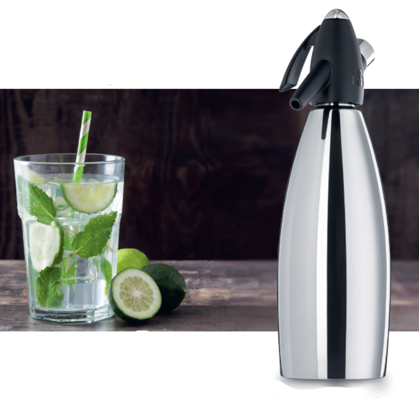 Sifón de soda ISI North America Prof, 1 cuarto, acero inoxidable - 1020