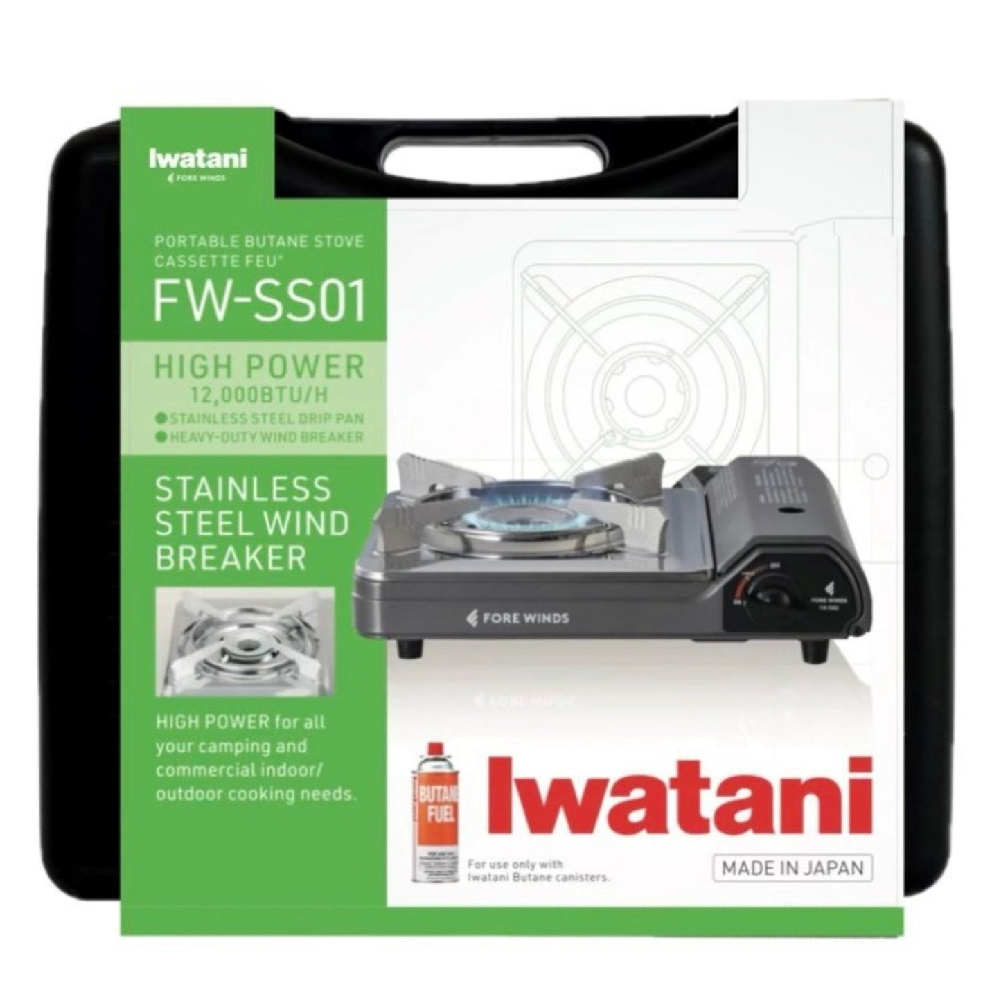Iwatani Portable Butane Stove 12K BTU - FW-SS01