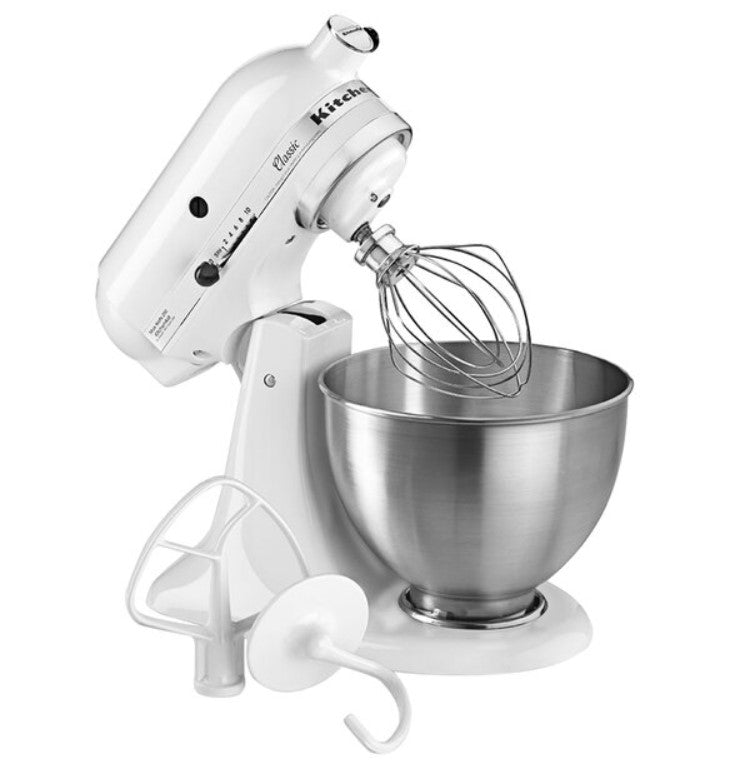 KitchenAid Classic Series 4.5 Quart Tilt-Head Stand Mixer, White - K45SSWH