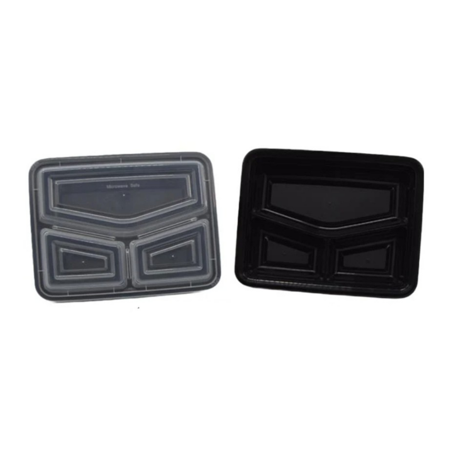 Contenedor de plástico Maple Trade, rectangular, 3 compartimentos, 117 g, con tapa - CS