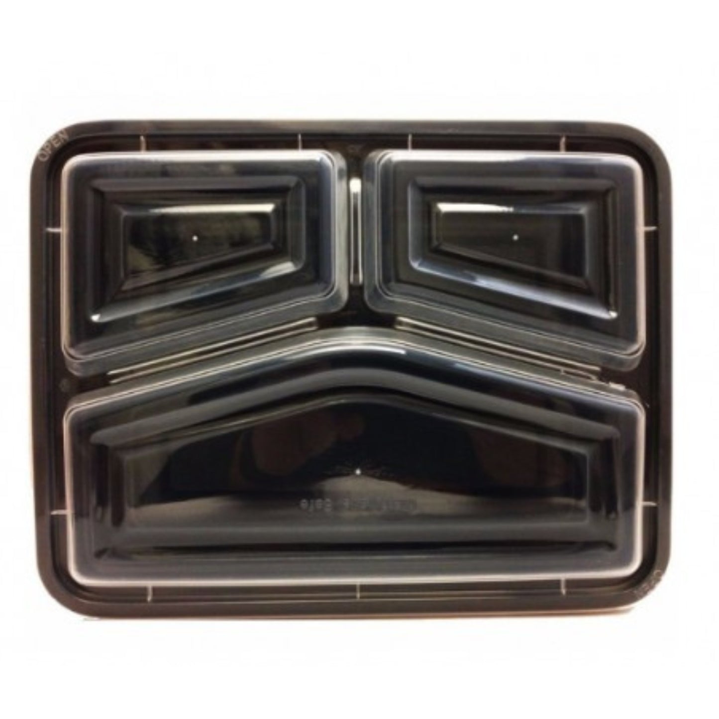 Contenedor de plástico Maple Trade, rectangular, 3 compartimentos, 117 g, con tapa - CS