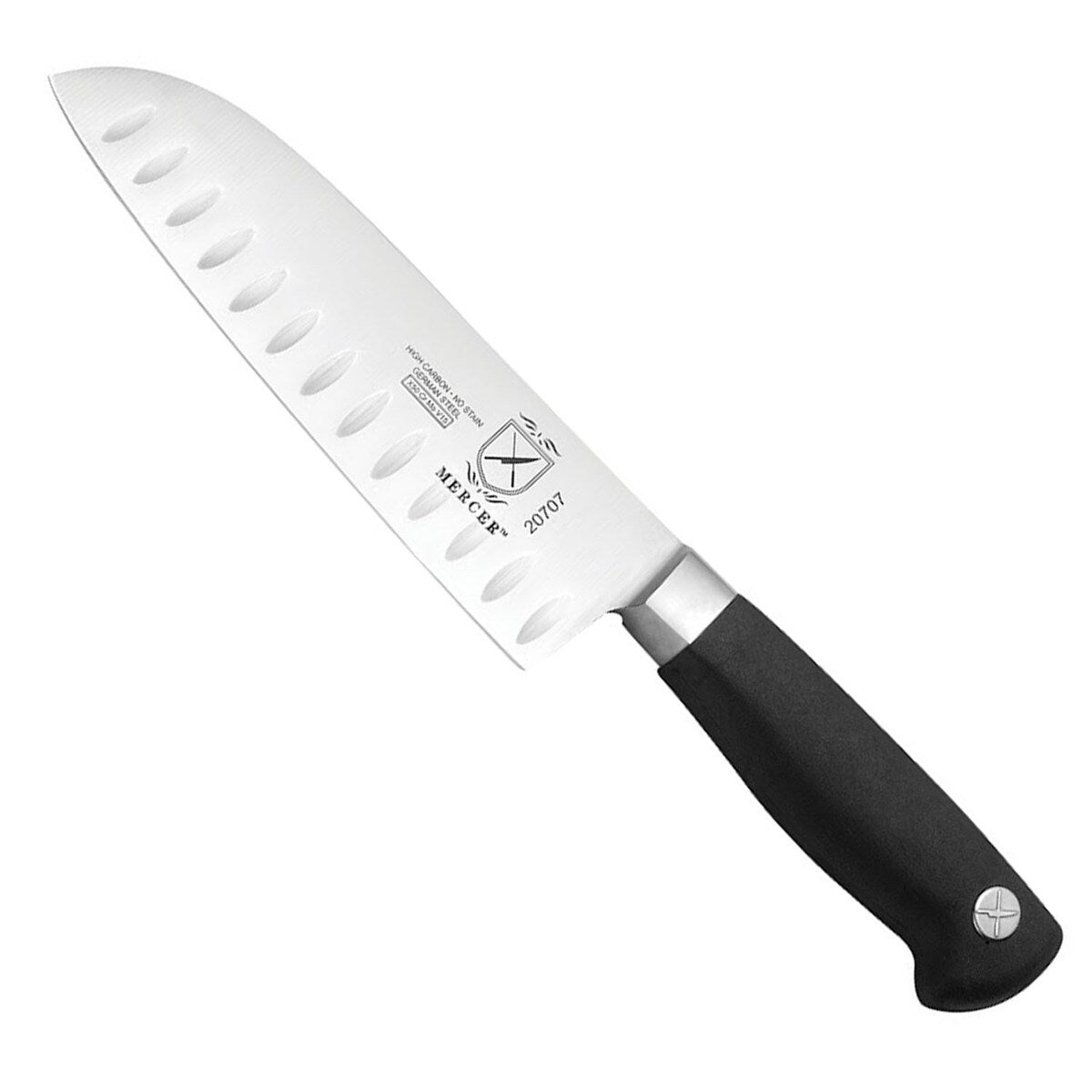 Cuchillo Santoku Mercer Culinary M20707 Genesis de 18 cm, color negro - M20707