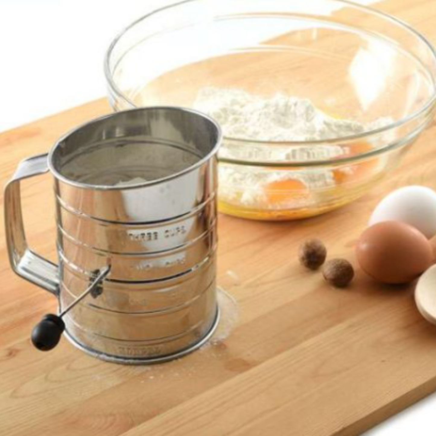 Norpro Stainless Steel Rotary Flour Sifter 24 oz - 136