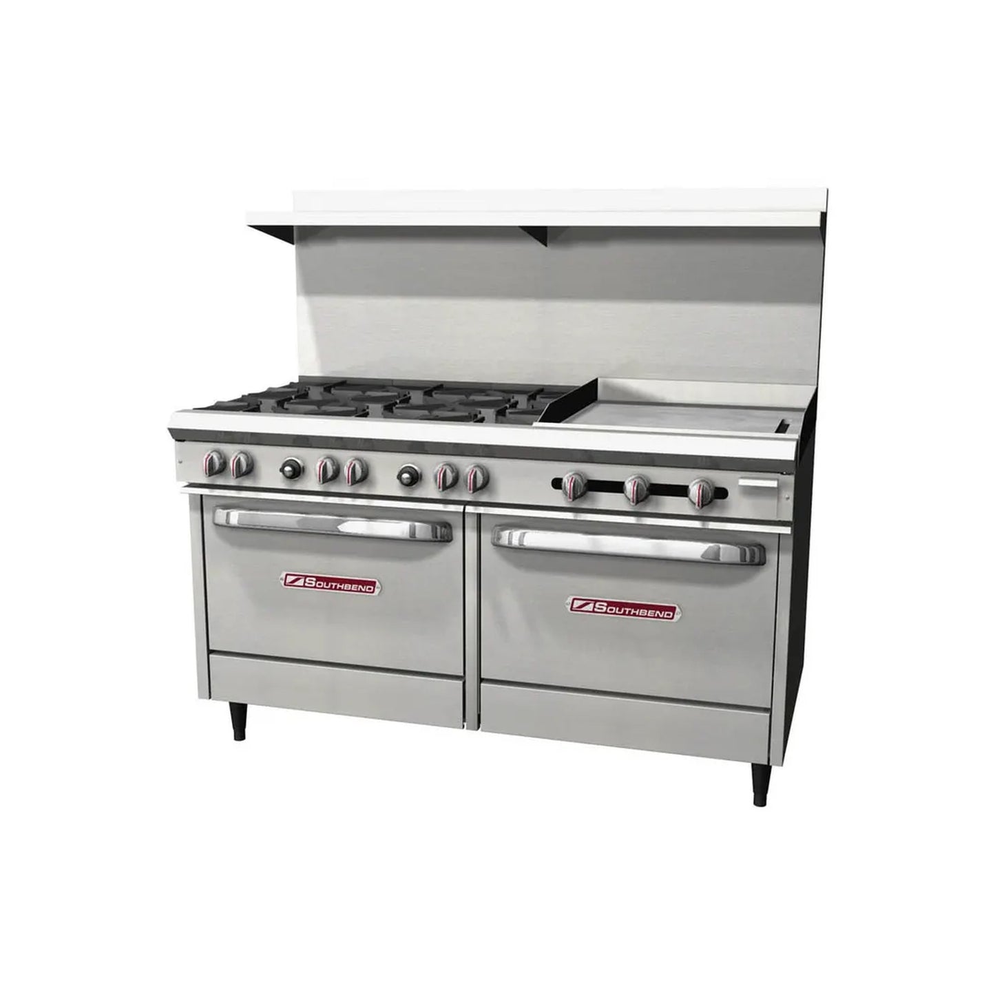 Southbend S-Series Gas Range 6 Non-Clog Burners 24" Griddle Right - S60DD-2GR
