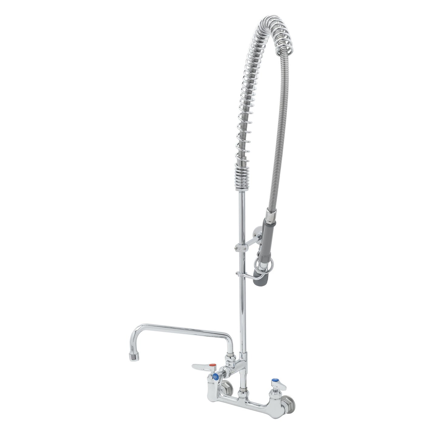 T&S Brass EasyInstall Pre-Rinse Unit Chrome Brass 8" Wall - B-0133-12-CRBJK