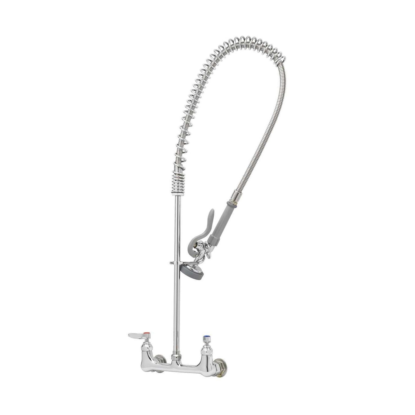 T&S Brass EasyInstall Pre-Rinse Spring Action Wall Mount Faucet 8" - B-0133