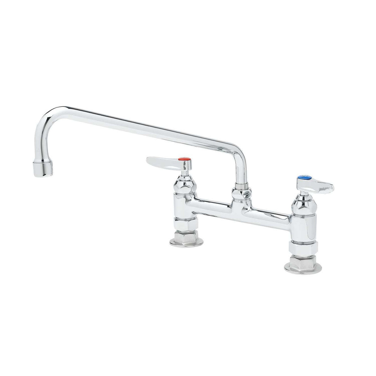 T&S Brass Double Pantry Faucet Chrome Brass Deck Mount 8" Centers - NSF - B-0221