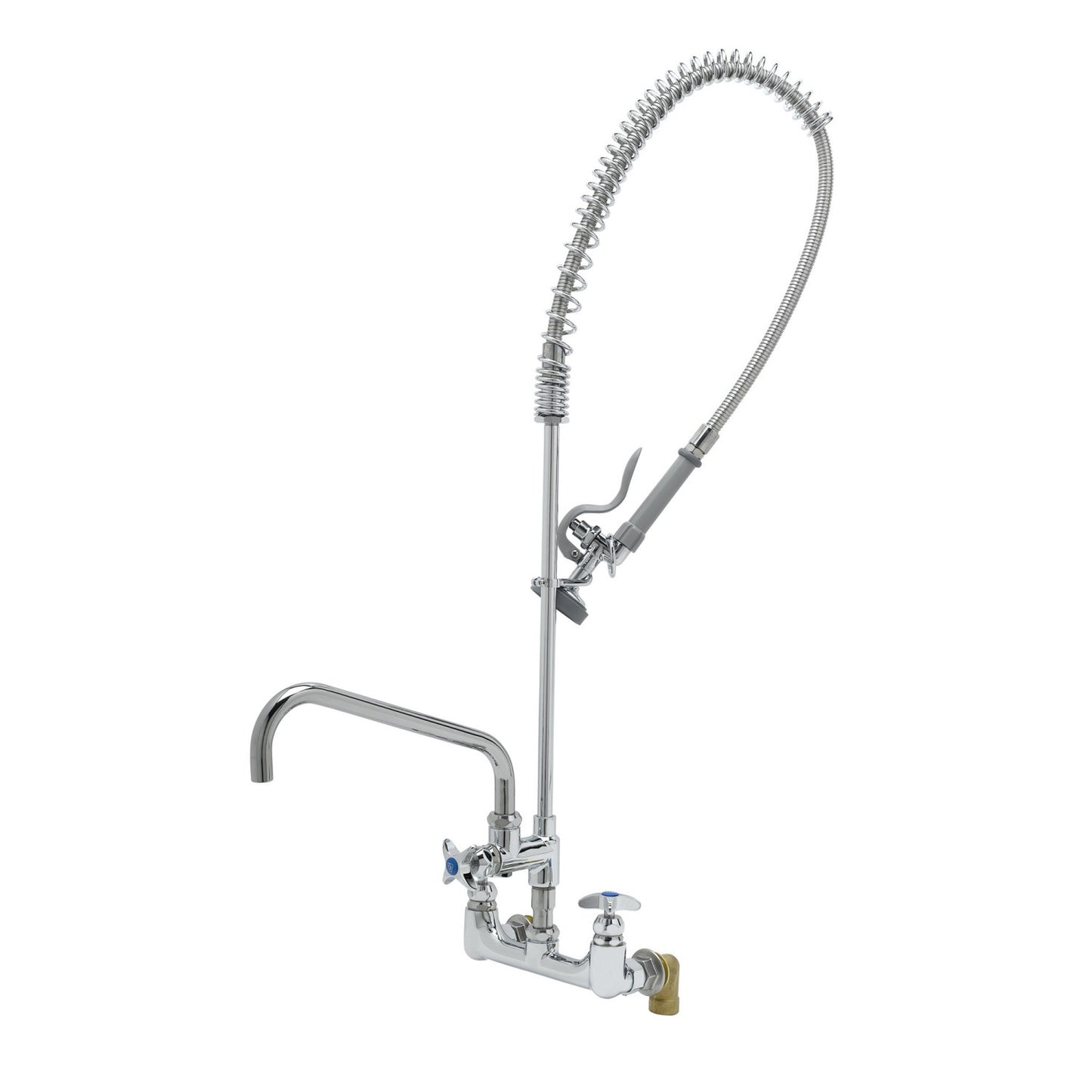 T&S Brass Big-Flo Pre-Rinse Unit Chrome Brass Wall Mount 8" - Each - B-0287