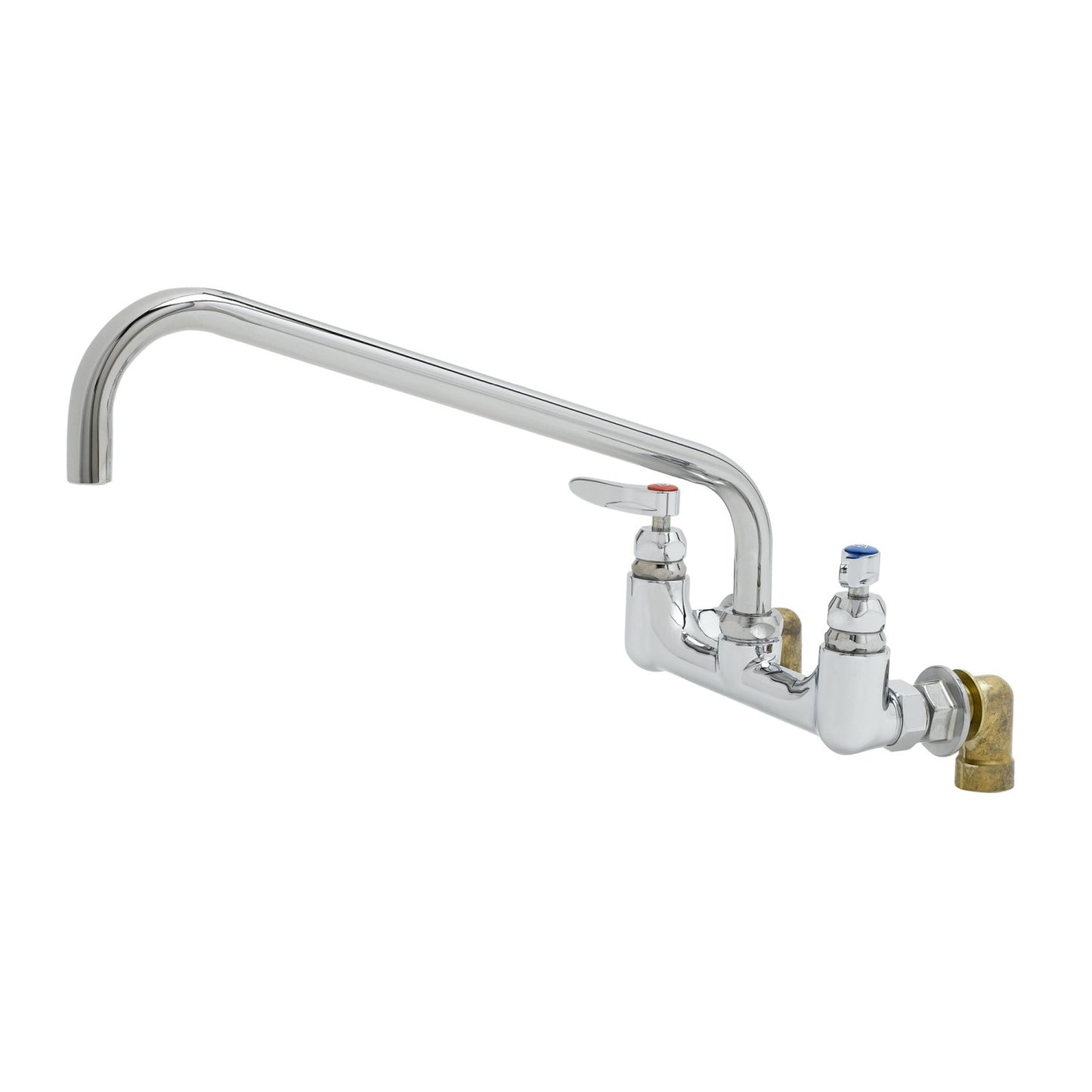 T&S Brass Big-Flo Mixing Faucet Wall Mount NSF ADA 8" Centers 16" - B-0290-01