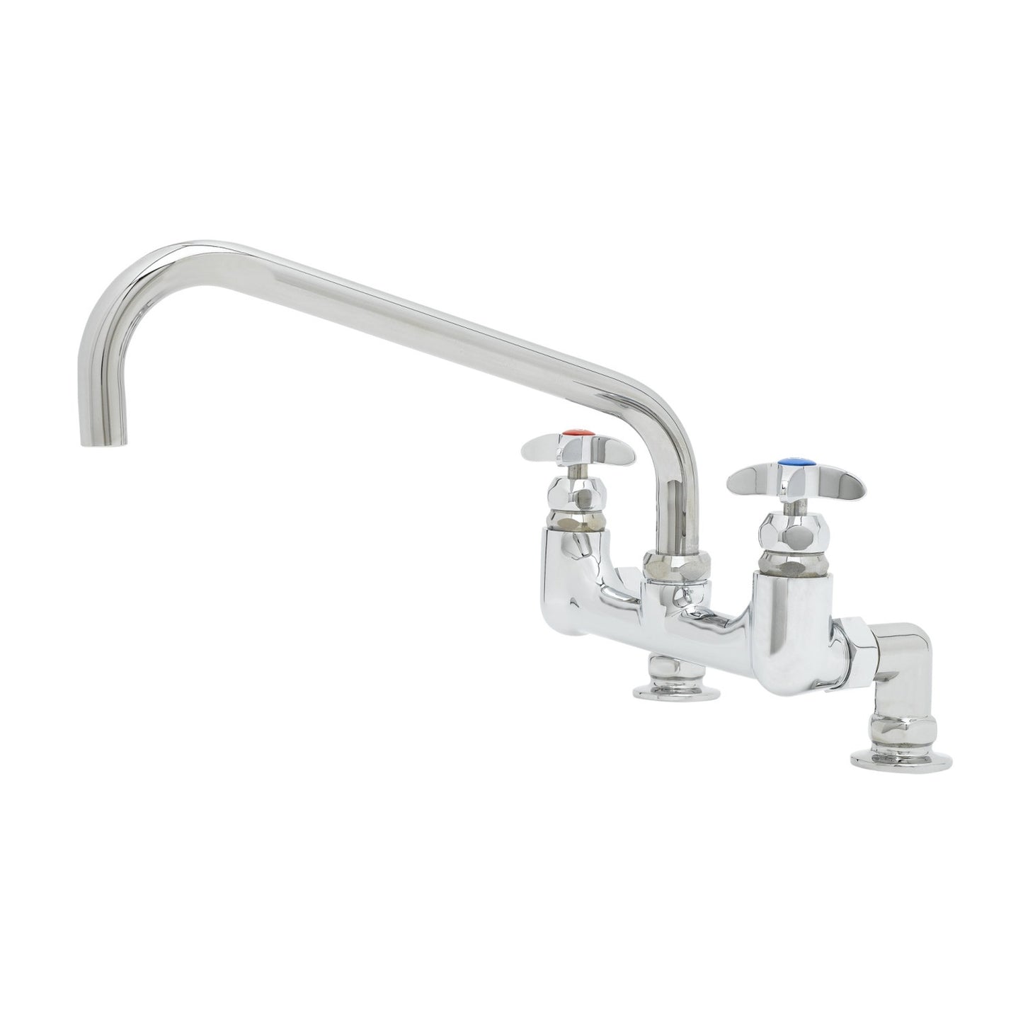 T&S Brass Big-Flo Chrome Brass Mixing Faucet 8" Deck Mount 12" Swing - B-0293