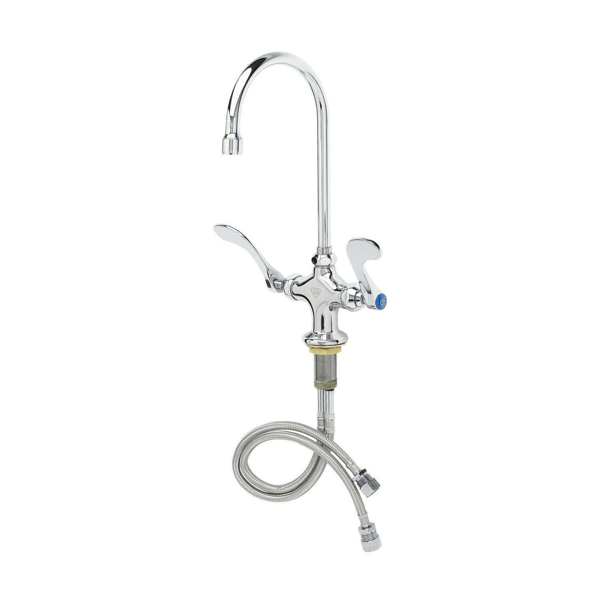 T&S Brass Double Pantry Faucet Chrome Brass ADA 4" Wrist Handles - B-0300-WH4