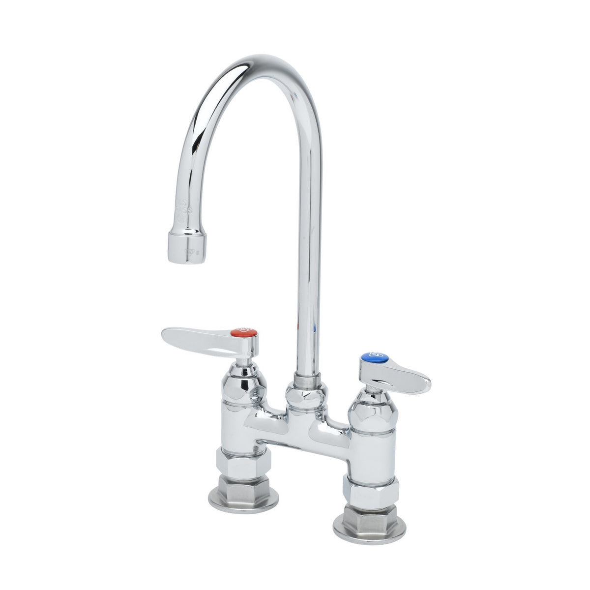 T&S Brass Double Pantry Faucet Chrome Brass Deck Mount NSF 4" Centers - B-0325