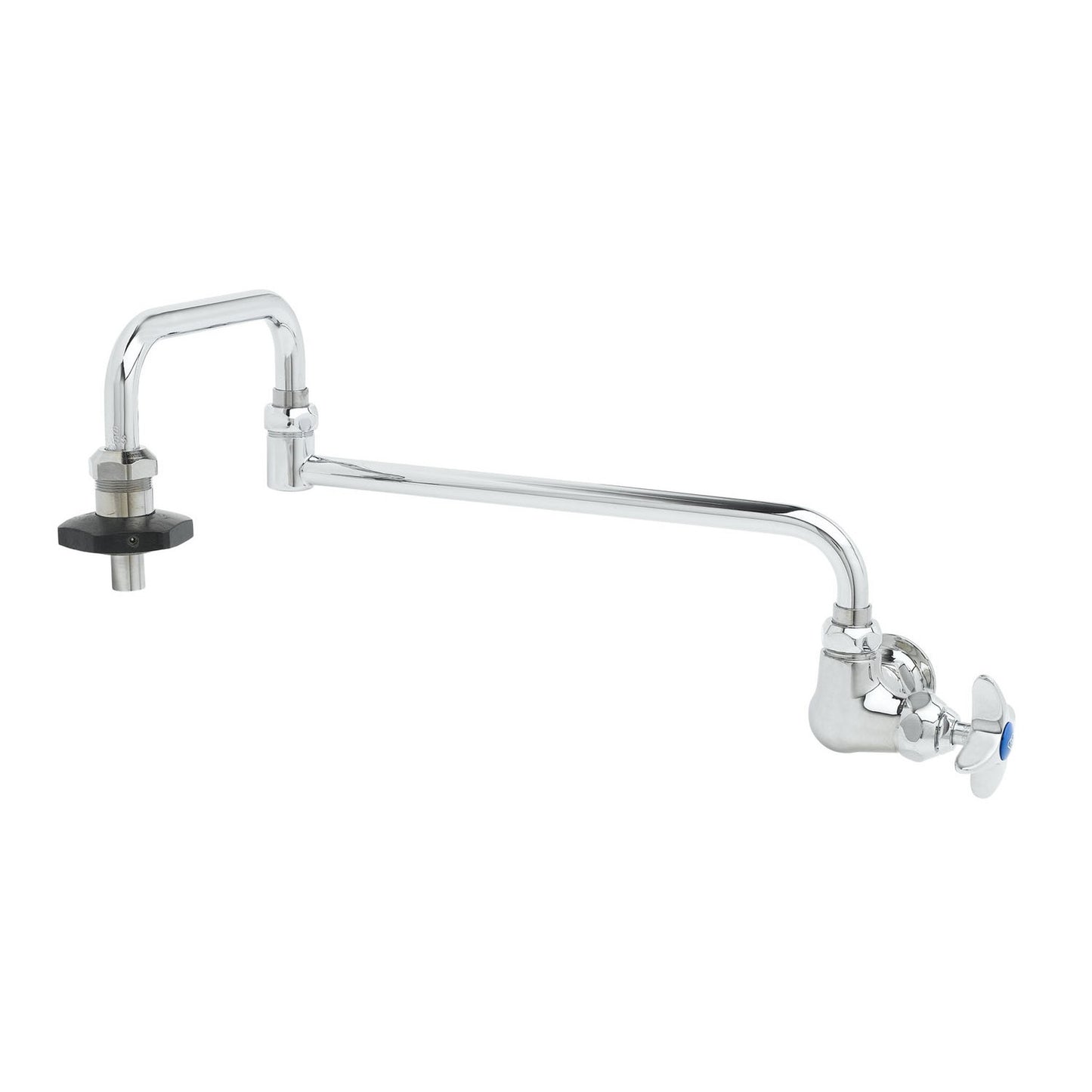 T&S Brass Wall Mount Pot Filler Chrome Brass 18" Double Joint - Each - B-0592