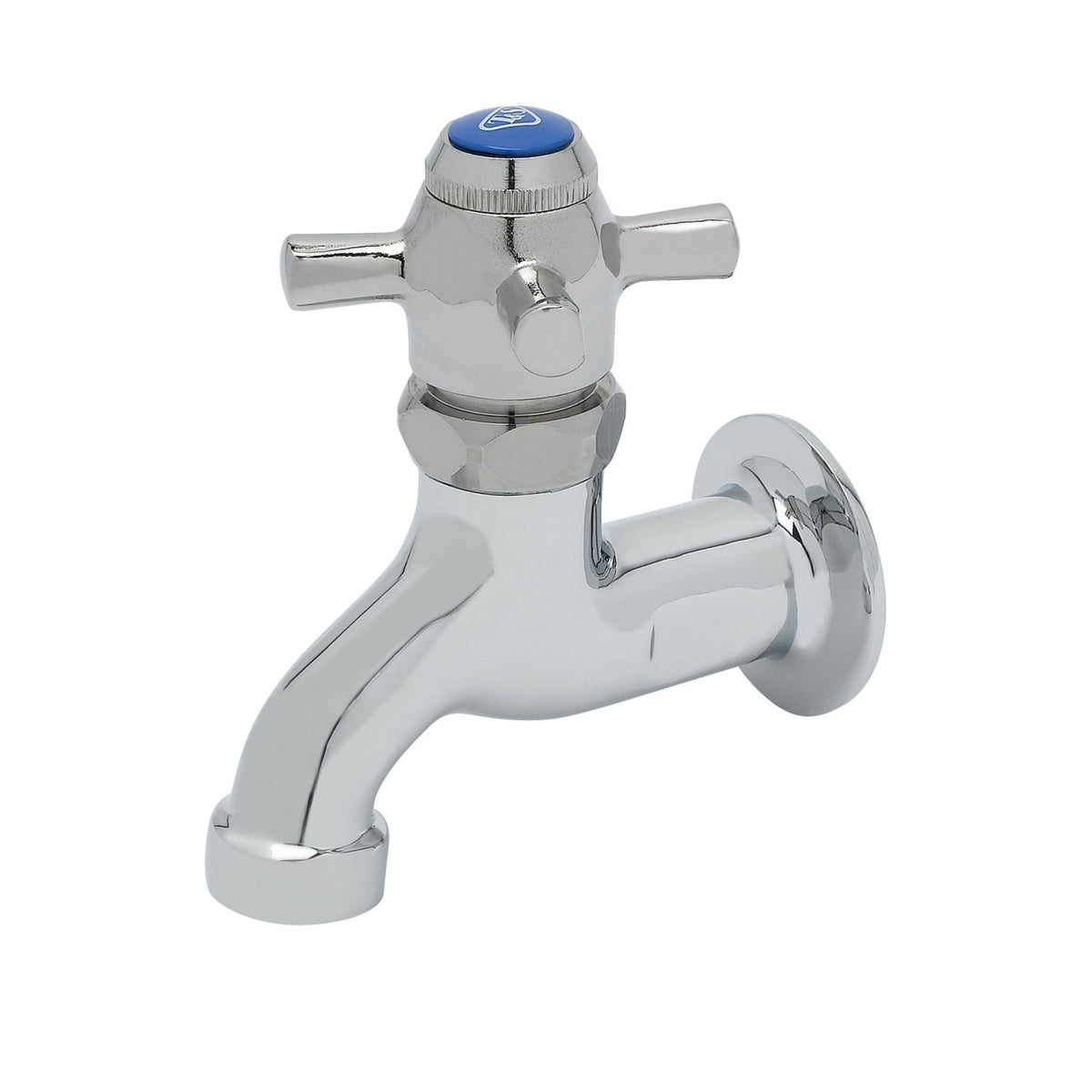 T&S Brass Self-Closing Sill Faucet Chrome Brass Wall Mount 1/2" NPT - B-0706