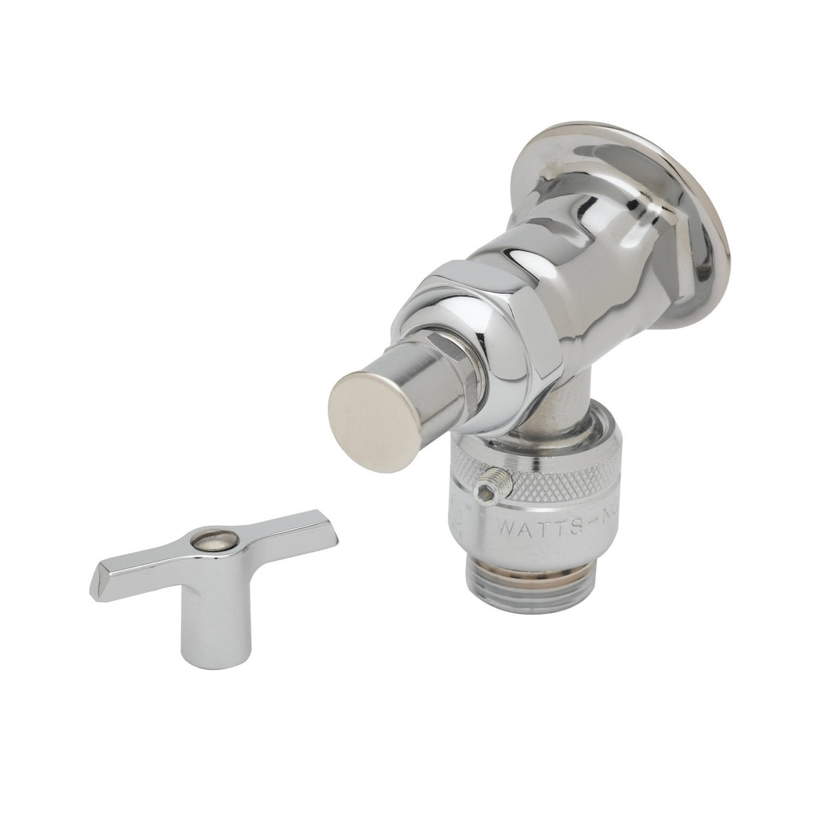 T&S Brass Wall Mount Sill Faucet Polished Chrome with Vacuum - B-0737-POL