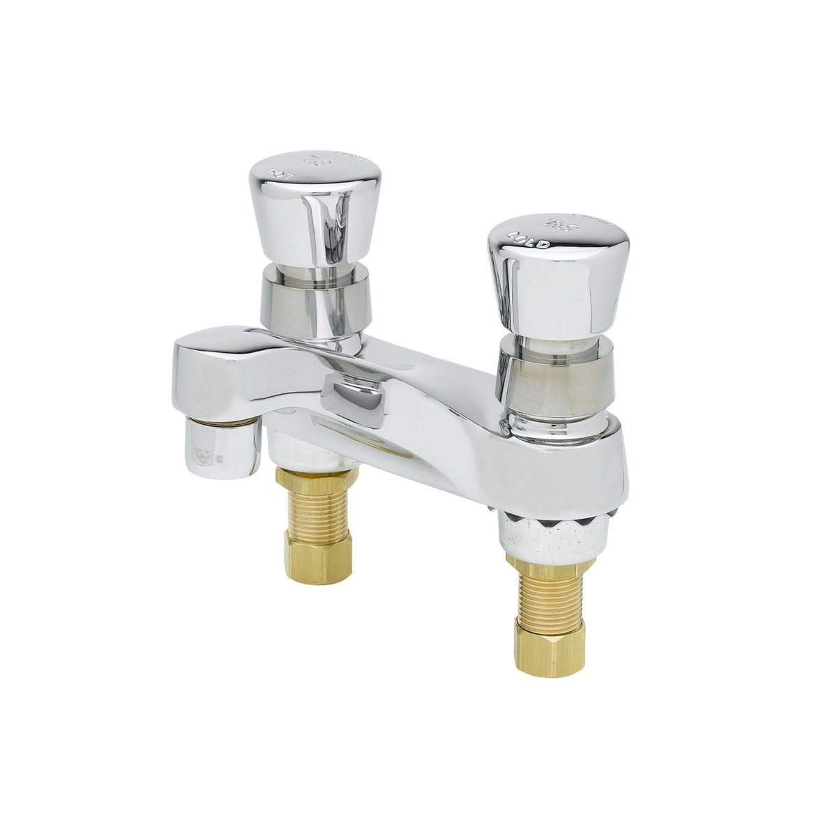 T&S Brass Metering Faucet Chrome Brass Deck Mount 4" Centers 0.5 - B-0831-VF05
