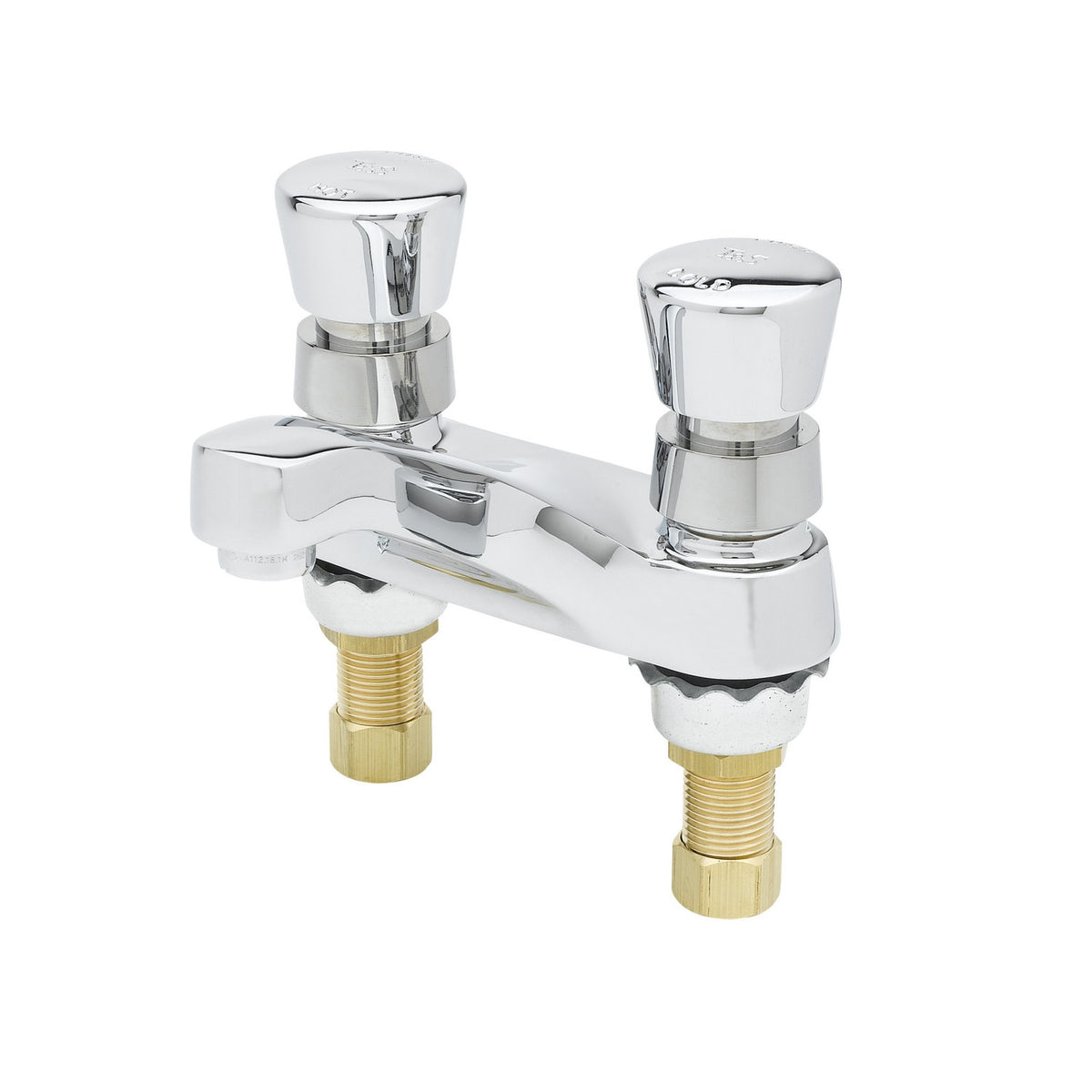 T&S Brass Metering Faucet Chrome Brass Deck Mount 4" Centers NSF ADA - B-0831