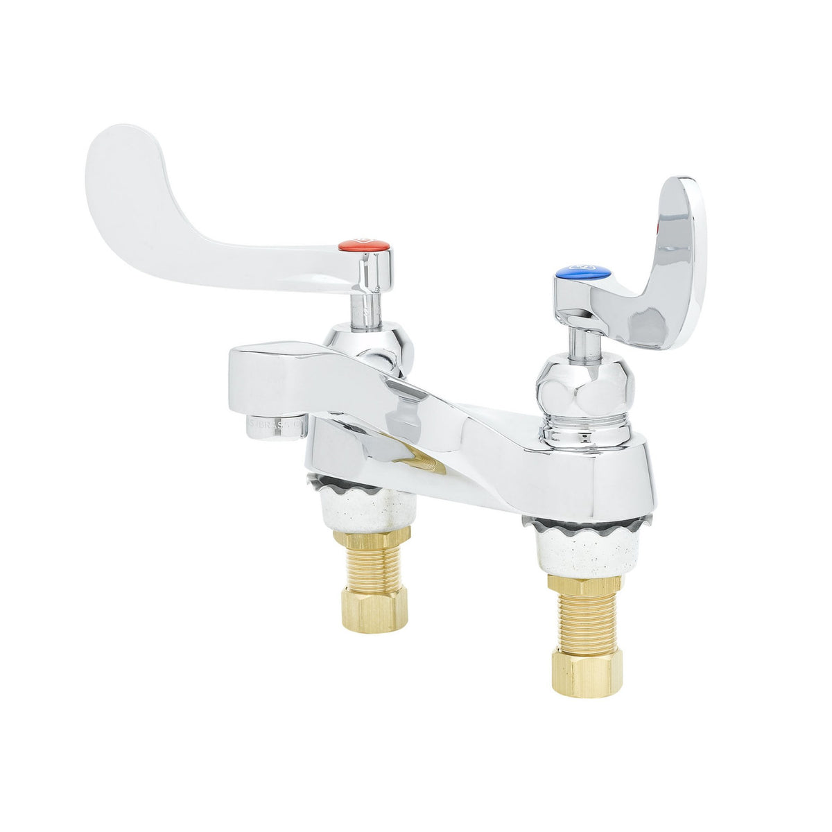 T&S Brass Medical Deck Mount Faucet Chrome Brass 4" Centers NSF ADA - B-0890-CR
