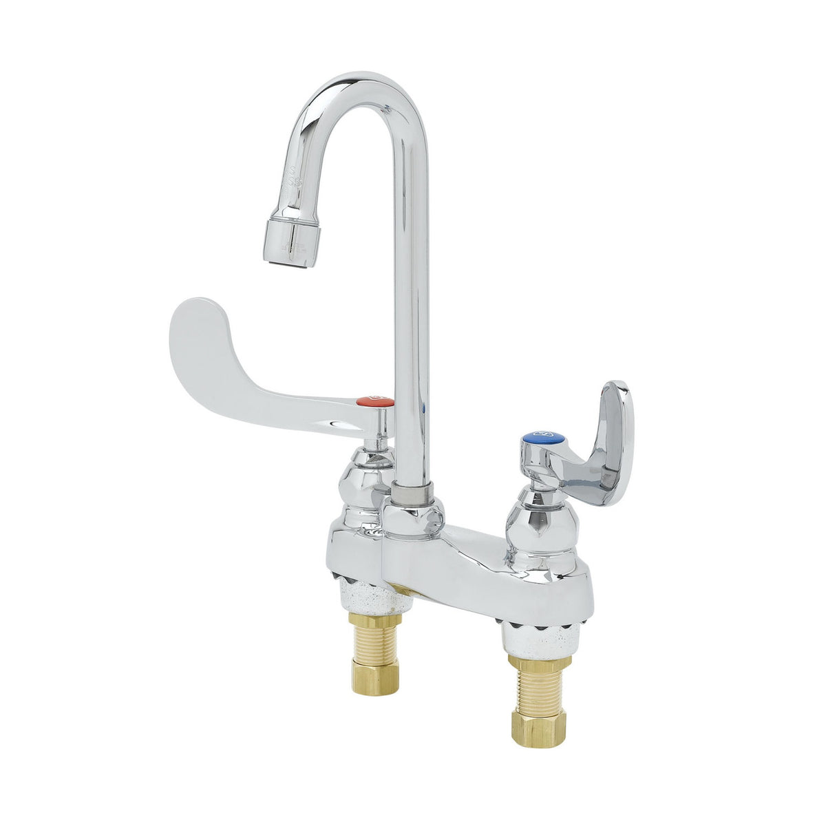 T&S Brass Deck Mount Lavatory Faucet Gooseneck Vandal-Resistant - B-0892-VF05