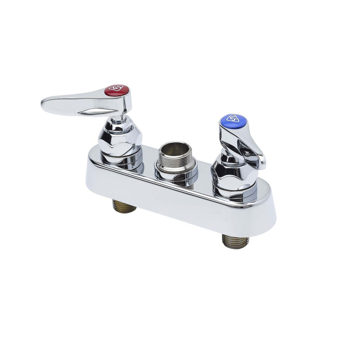 T&S Brass Workboard Faucet Deck Mount NSF Chrome Brass 4" Centers - B-1110-LN