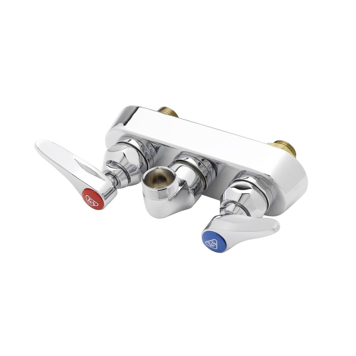 T&S Brass Workboard Faucet Chrome Brass Wall Mount 4" Centers, Less - B-1115-LN