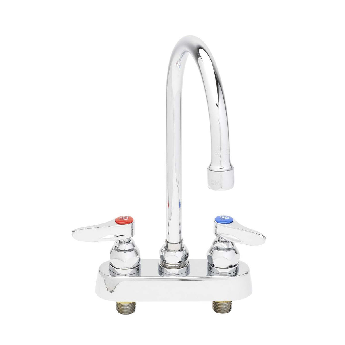 T&S Brass Workboard Faucet Chrome Brass Deck Mount 4" Centers, NSF, ADA - B-1141
