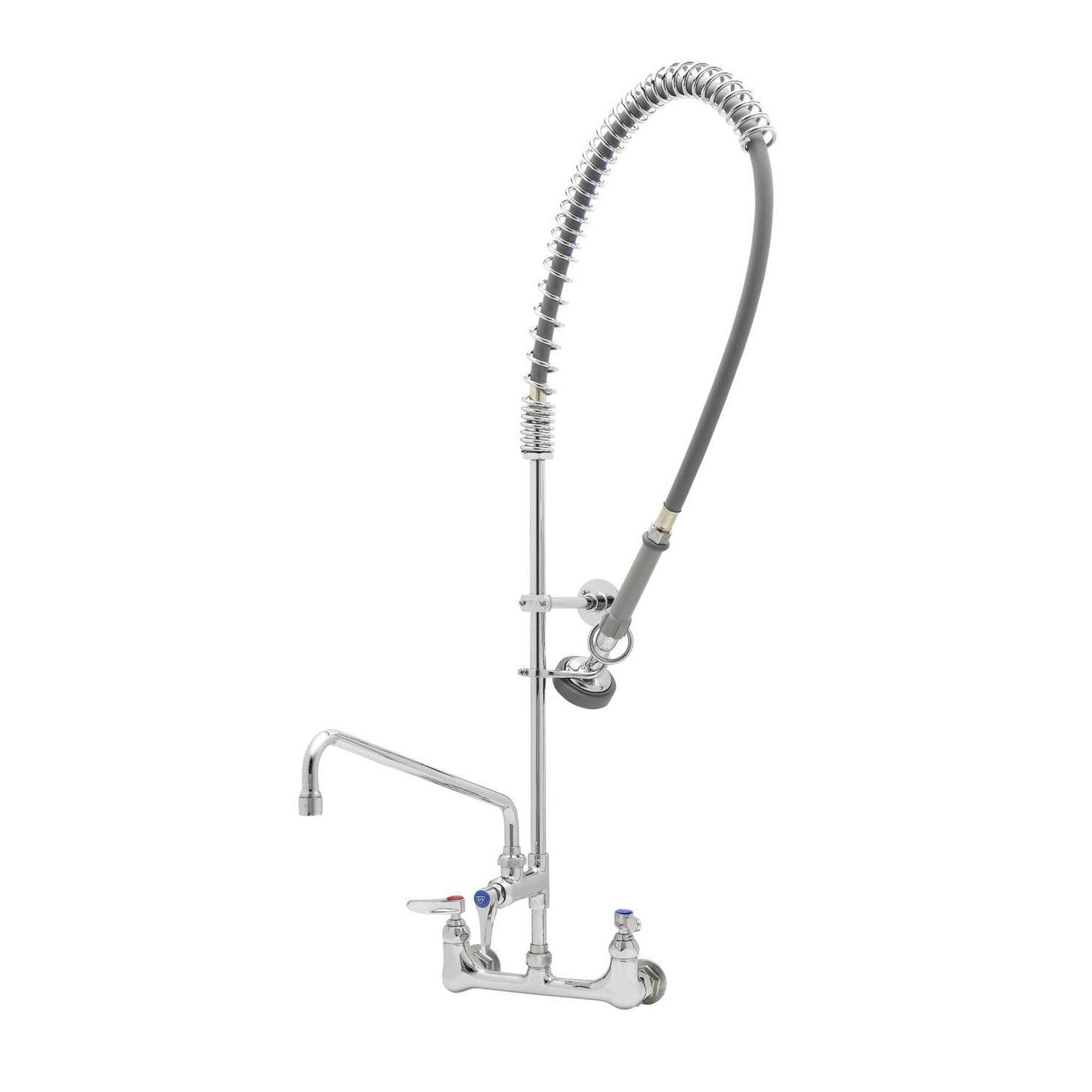 T&S Brass NSF Commercial Pre-Rinse Unit Chrome Brass 8" Wall Mount - B-2187