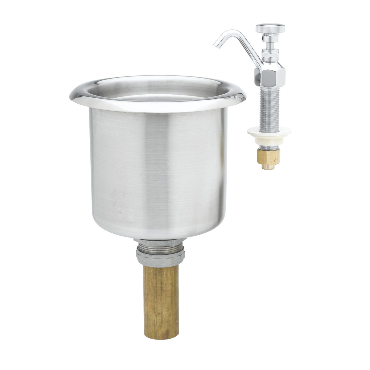T&S Brass Dipperwell Faucet & Bowl Assembly NSF Chrome/Stainless - B-2282-01