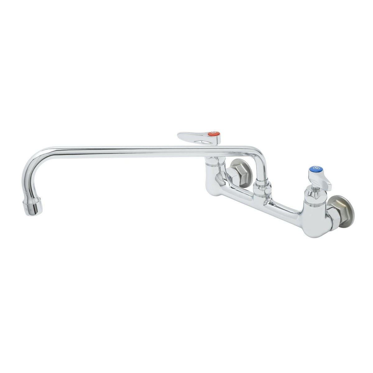 T&S Brass Double Pantry Faucet Wall Mount Cerama 8" Centers, 14" - B-2299-CR
