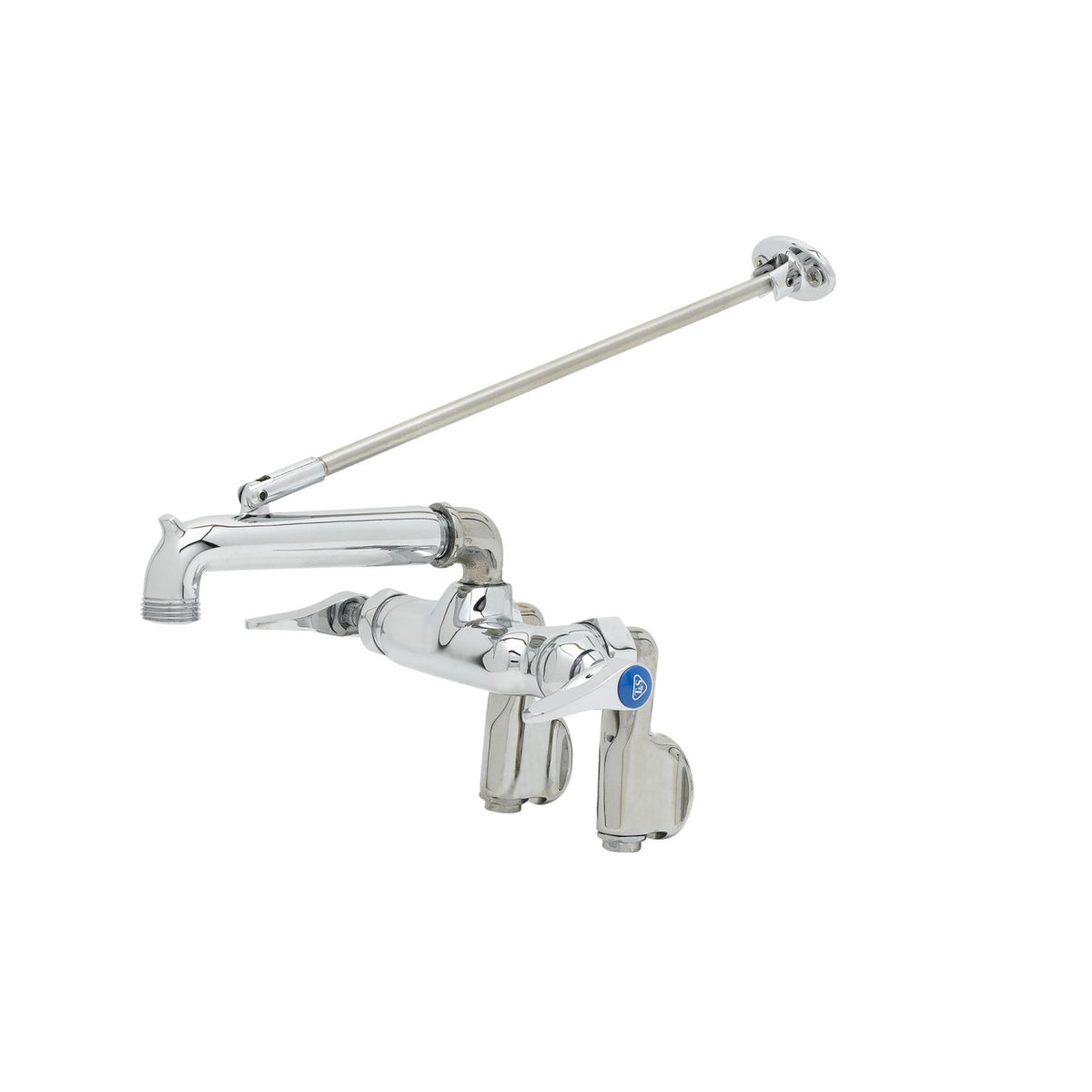 T&S Brass Service Sink Faucet Chrome-Plated Brass Wall Mount NSF - B-2345