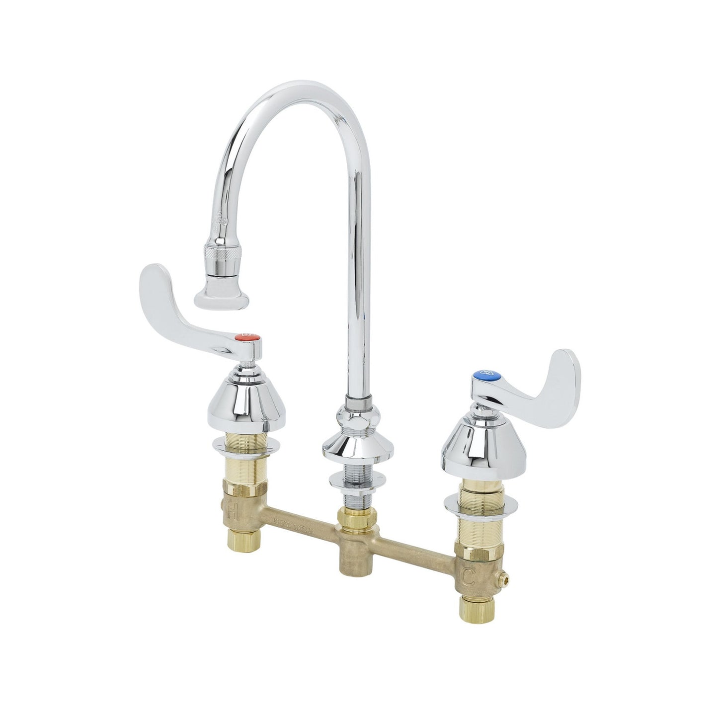 T&S Brass Medical Faucet Forged Brass Deck Mount NSF 8" Centers - Each - B-2865-04