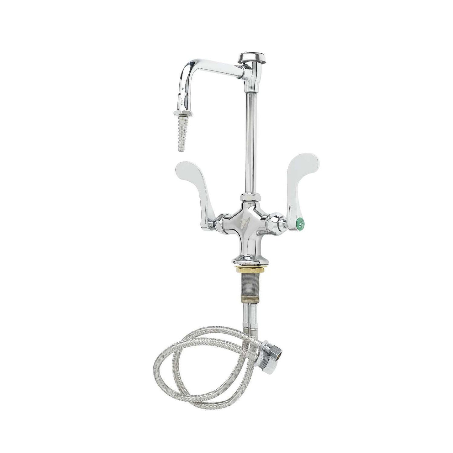 T&S Brass Lab Mixing Faucet Chrome Brass Single Hole Deck Mount - BL-5704-08WH4