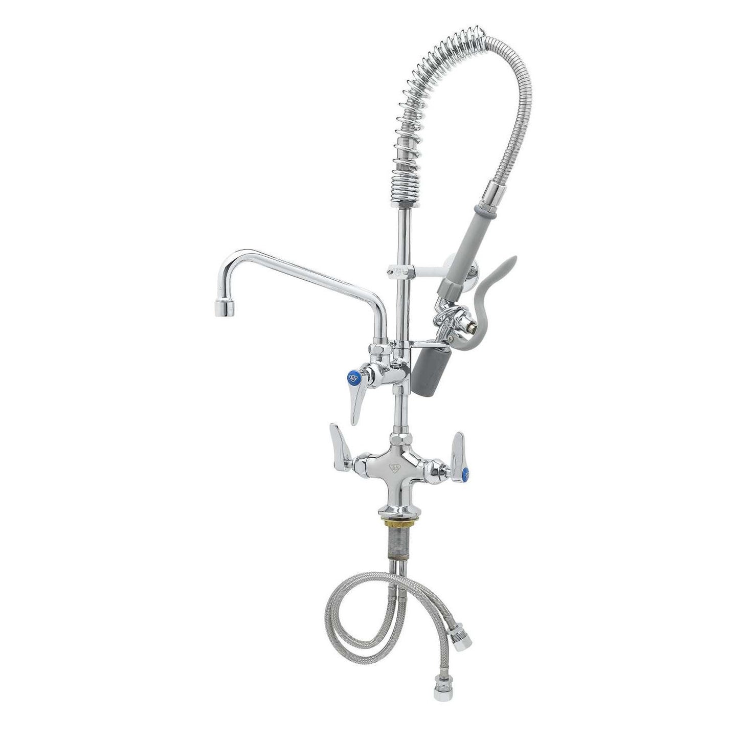 T&S Brass Mini Pre-Rinse Unit Deck Mount 8" Swivel Nozzle Lever - MPY-2DLN-08